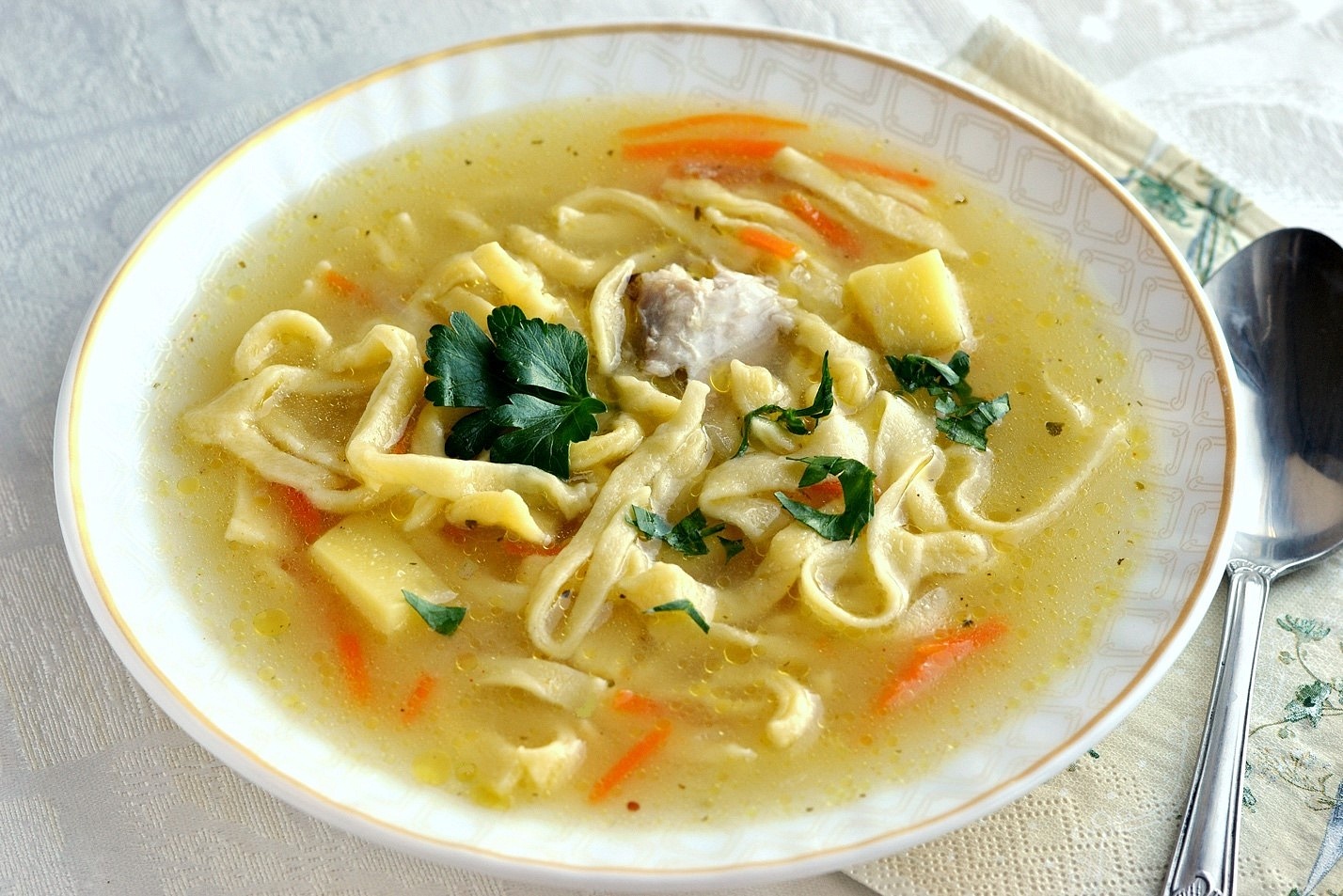 #66 Homemade noodle soup with chicken