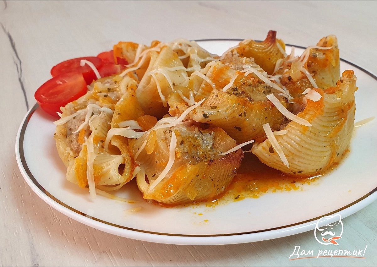 Ракушки с фаршем на сковороде — аппетитное и интересное блюдо